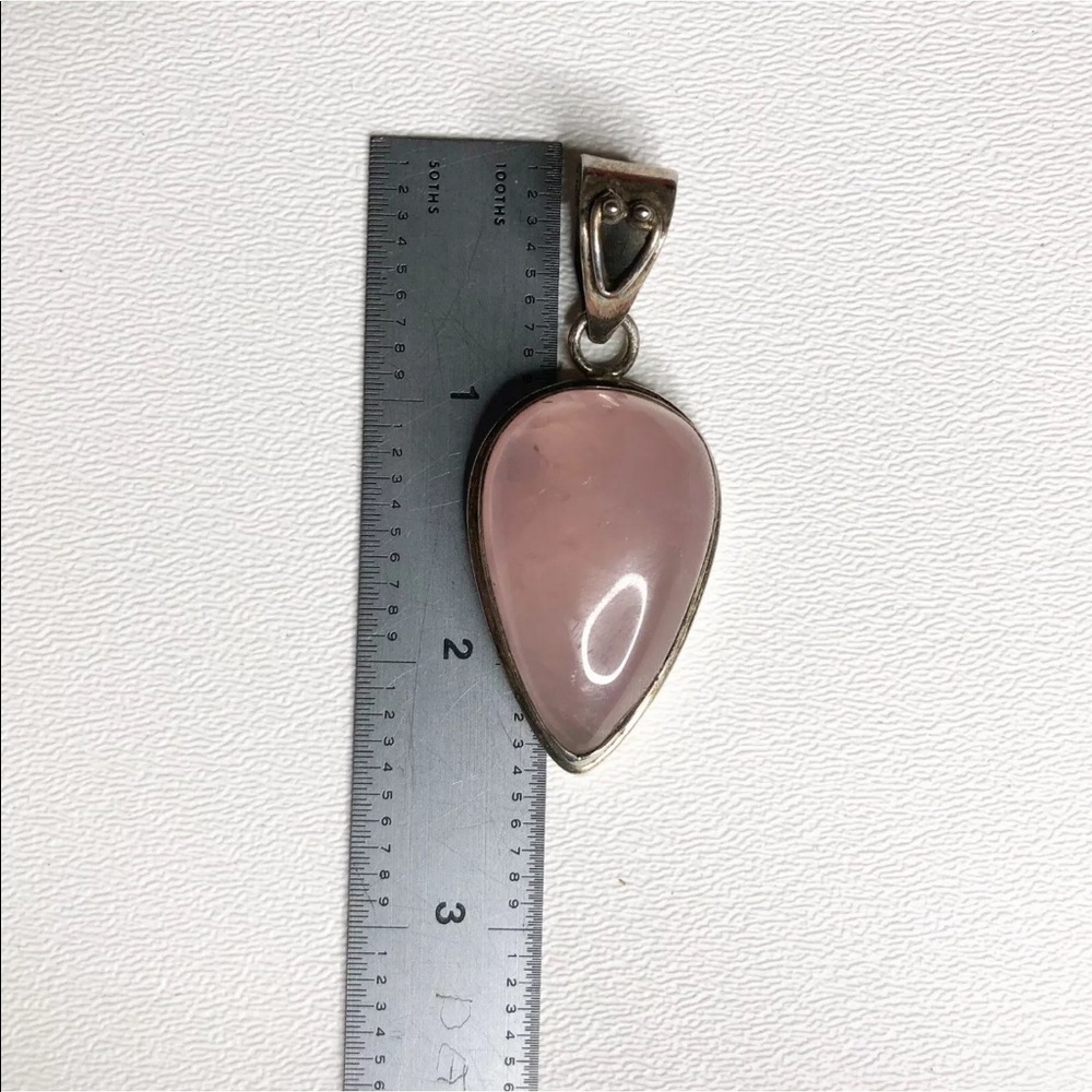 Sterling Silver Pink Gem Large Statement Pendant - image 5